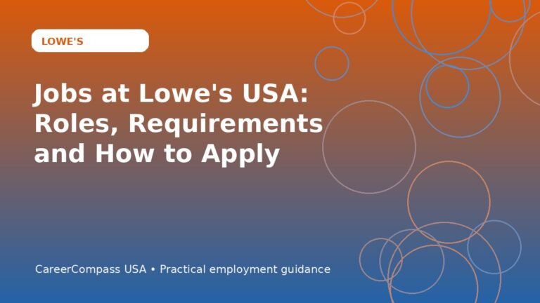 Jobs at Lowe's USA: Roles, Requirements and How to Apply