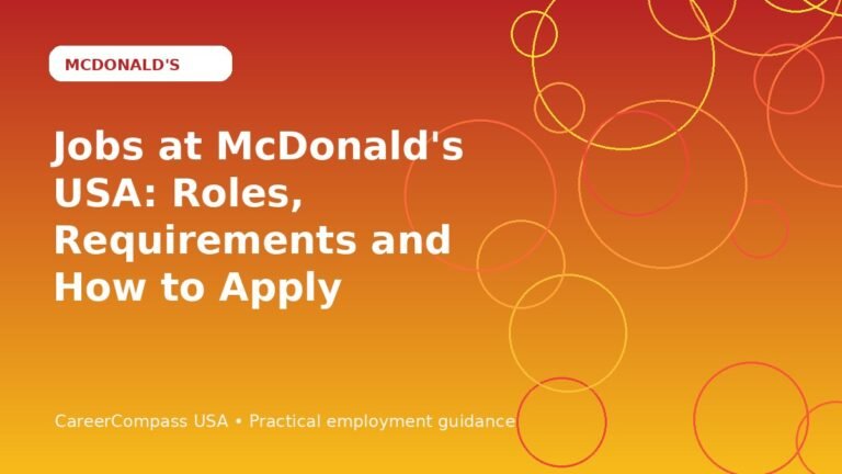 Jobs at McDonald's USA: Roles, Requirements and How to Apply