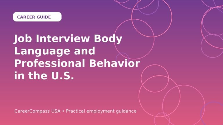Job Interview Body Language and Professional Behavior in the U.S.